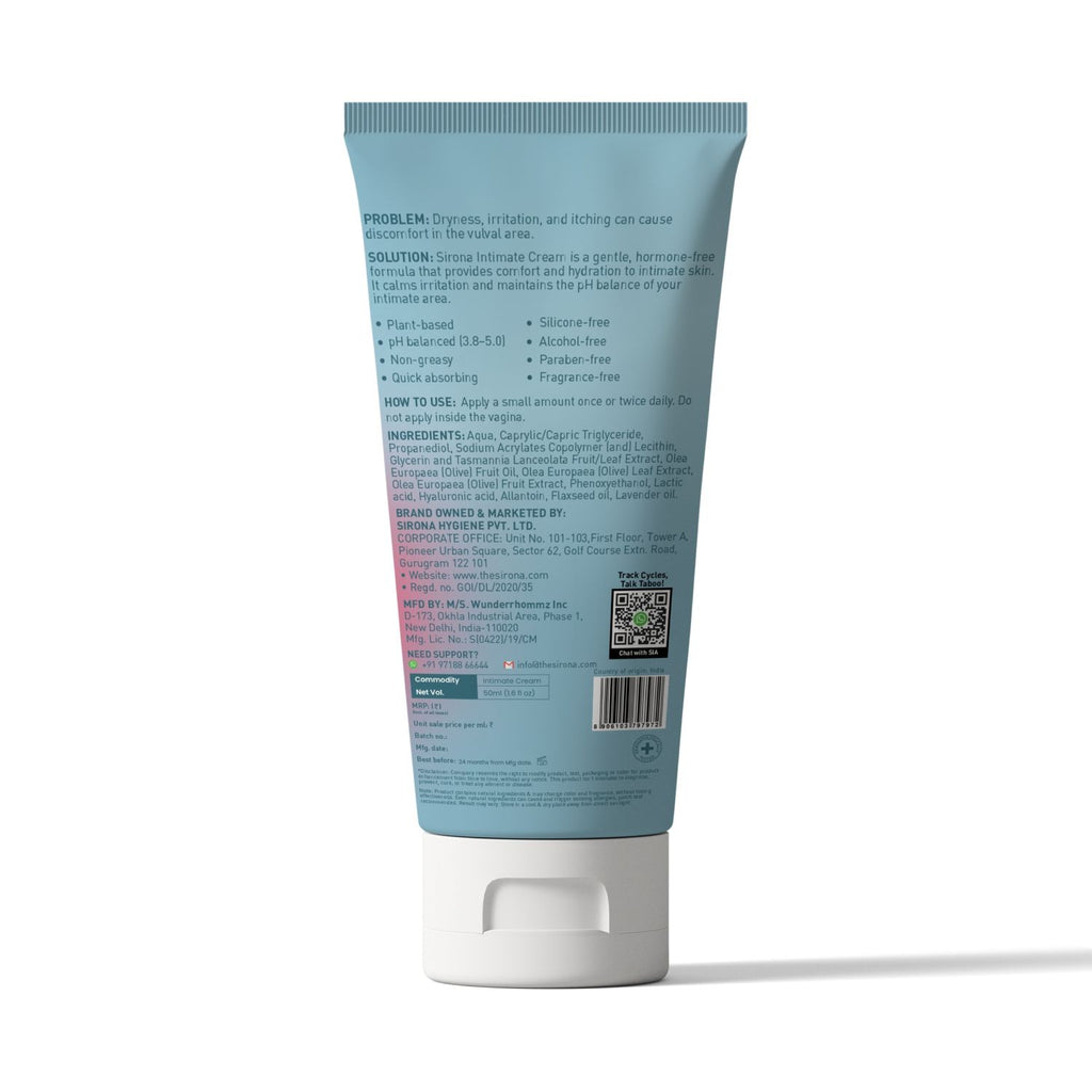Natural Intimate Cream For Menopause, Relieves Vaginal Dryness, Irritation & Itching