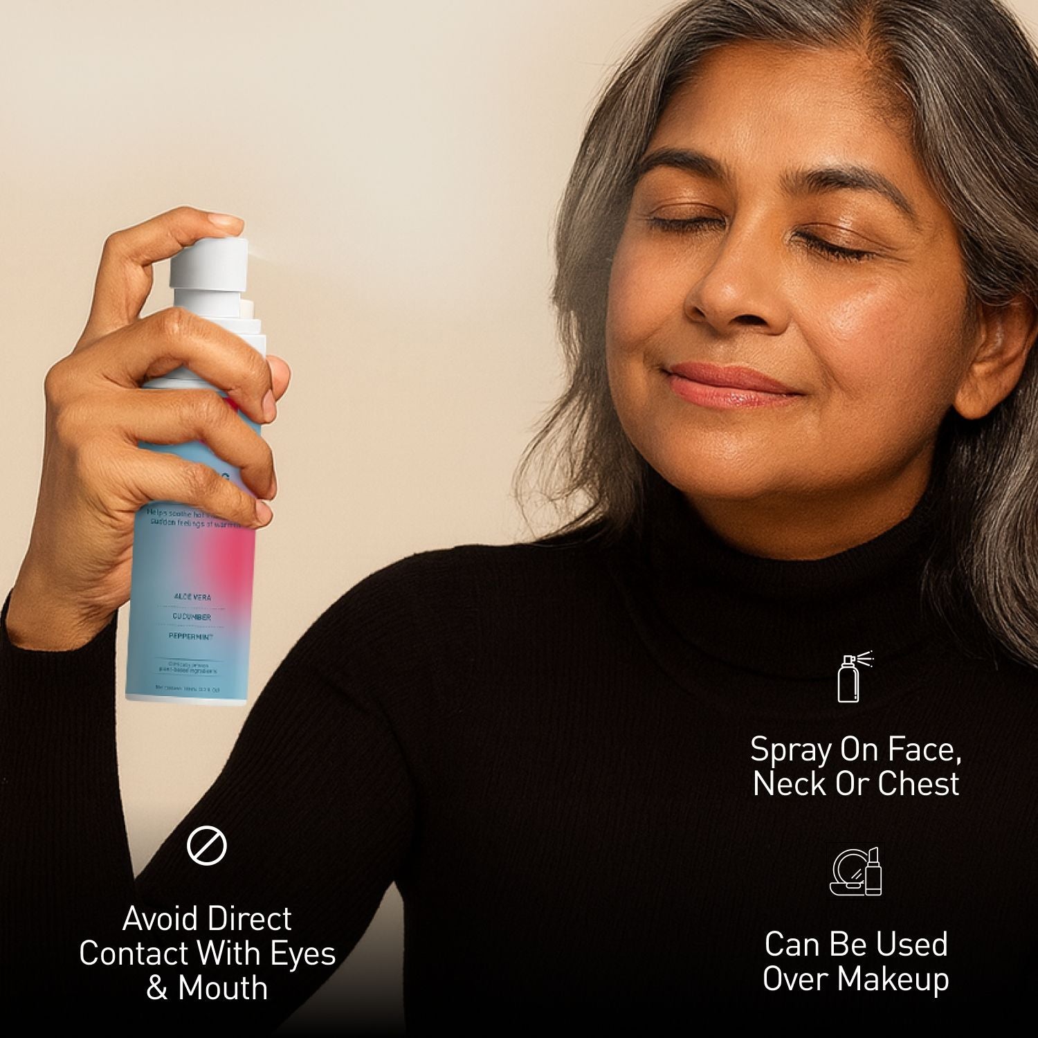 Natural Menopause Cooling Mist Spray For Instant Relief From Hot Flashes & Night Sweats