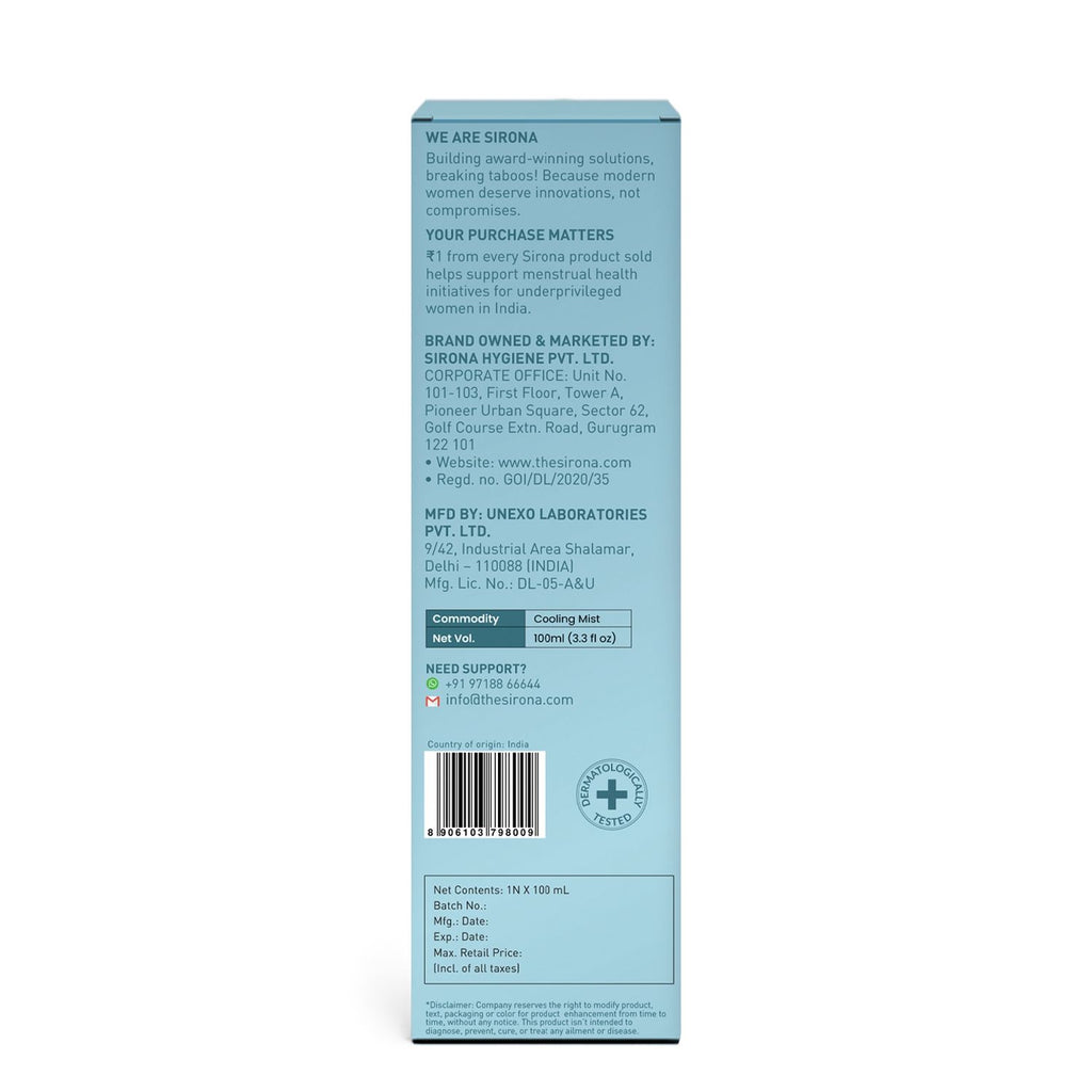 Natural Menopause Cooling Mist Spray For Instant Relief From Hot Flashes & Night Sweats