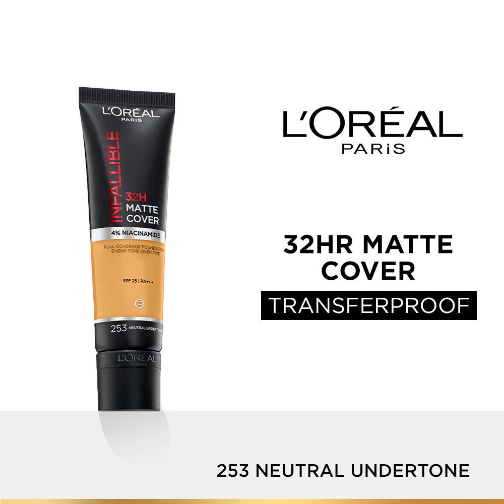 L’Oreal Paris Infallible 32H Matte Cover Liquid Foundation - 253 Neutral Undertone