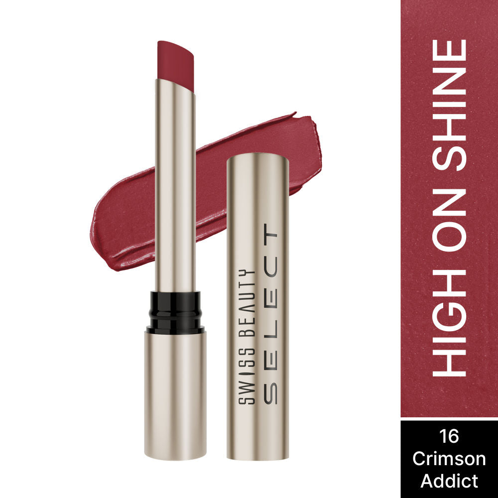 Select High On Shine Lipstick - Crimson Addict