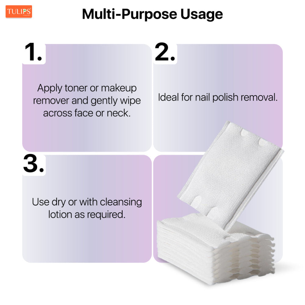 Rectangle Cotton Pads for Applying Removing Makeup - 150 Piece