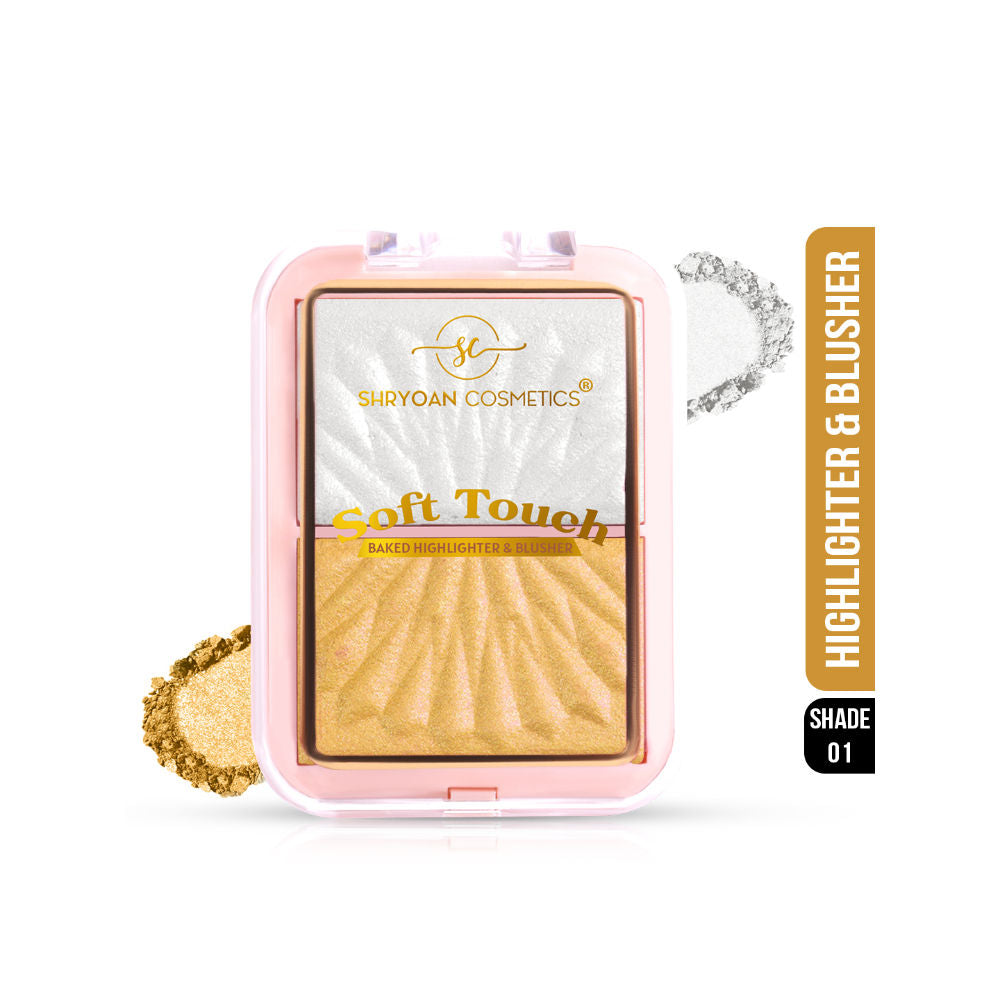Soft Touch Baked Shimmery Finish Highlighter & Blush Palette - 1