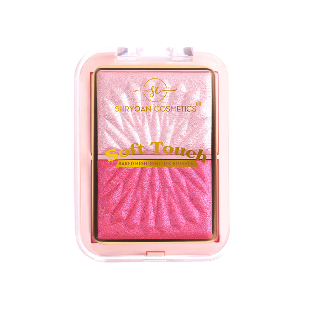 Soft Touch Baked Shimmery Finish Highlighter & Blush Palette