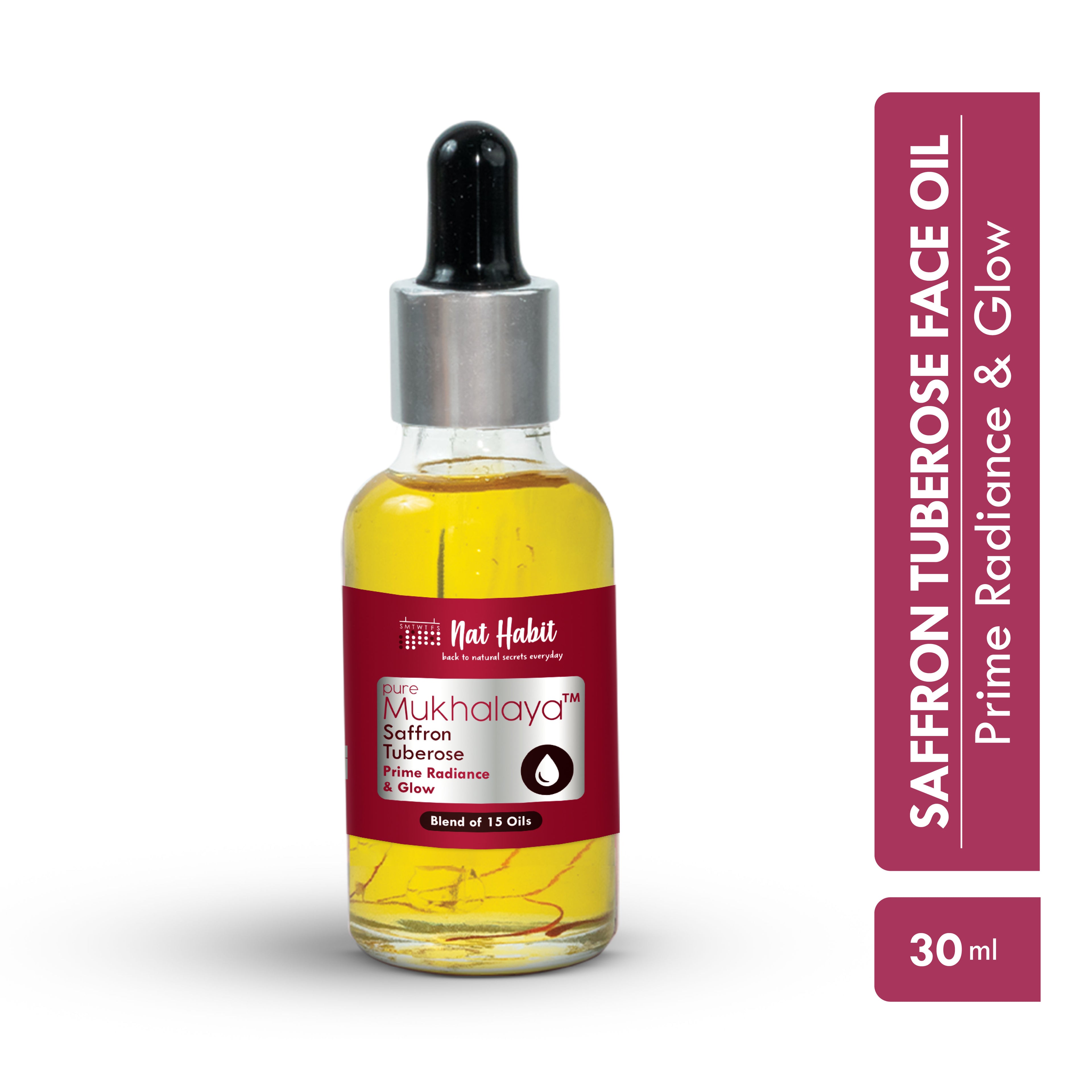 Pure Saffron Tuberose Face Oil For Glowing Skin, Radiance & Glow Facial Oil Mukhalaya