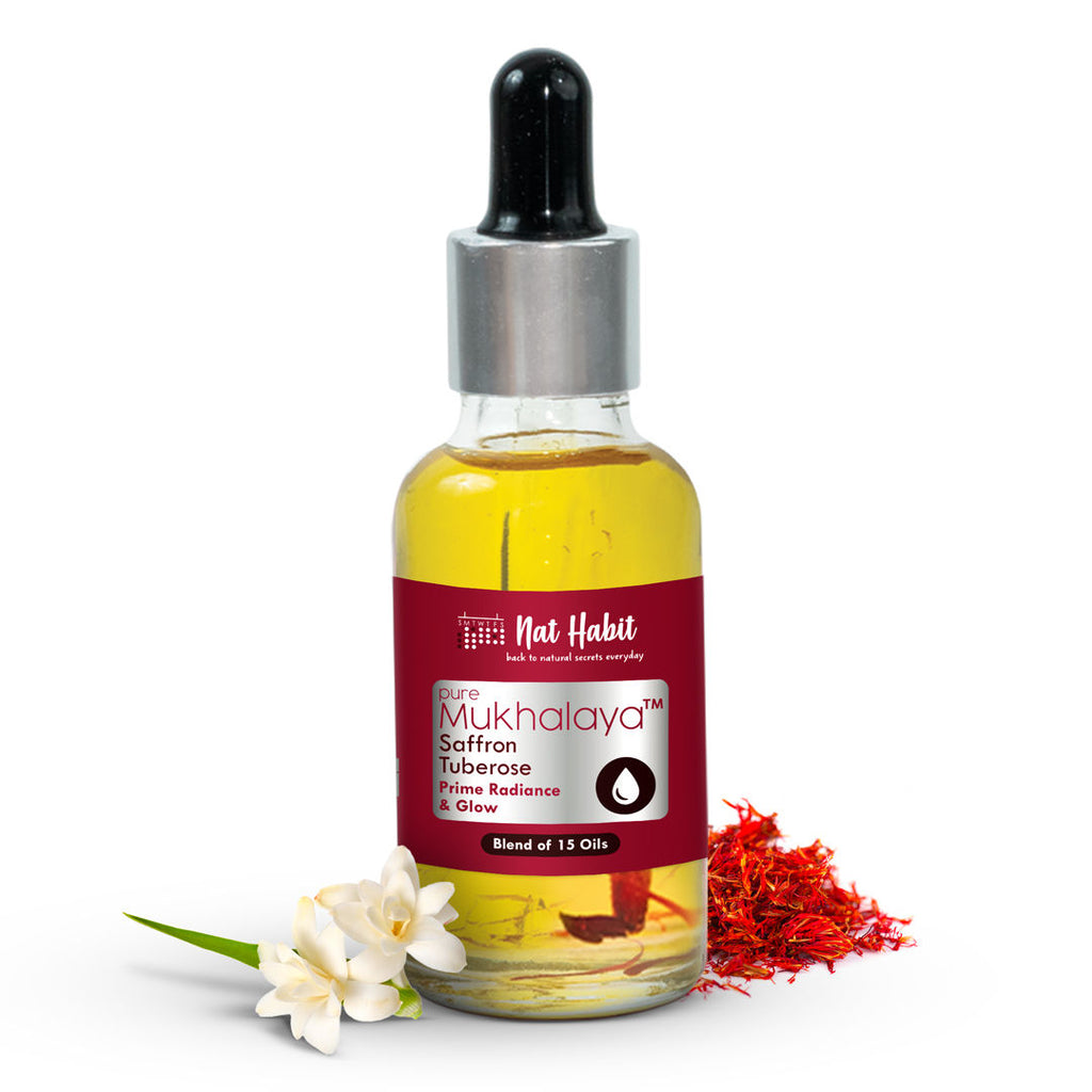 Pure Saffron Tuberose Face Oil For Glowing Skin, Radiance & Glow Facial Oil Mukhalaya