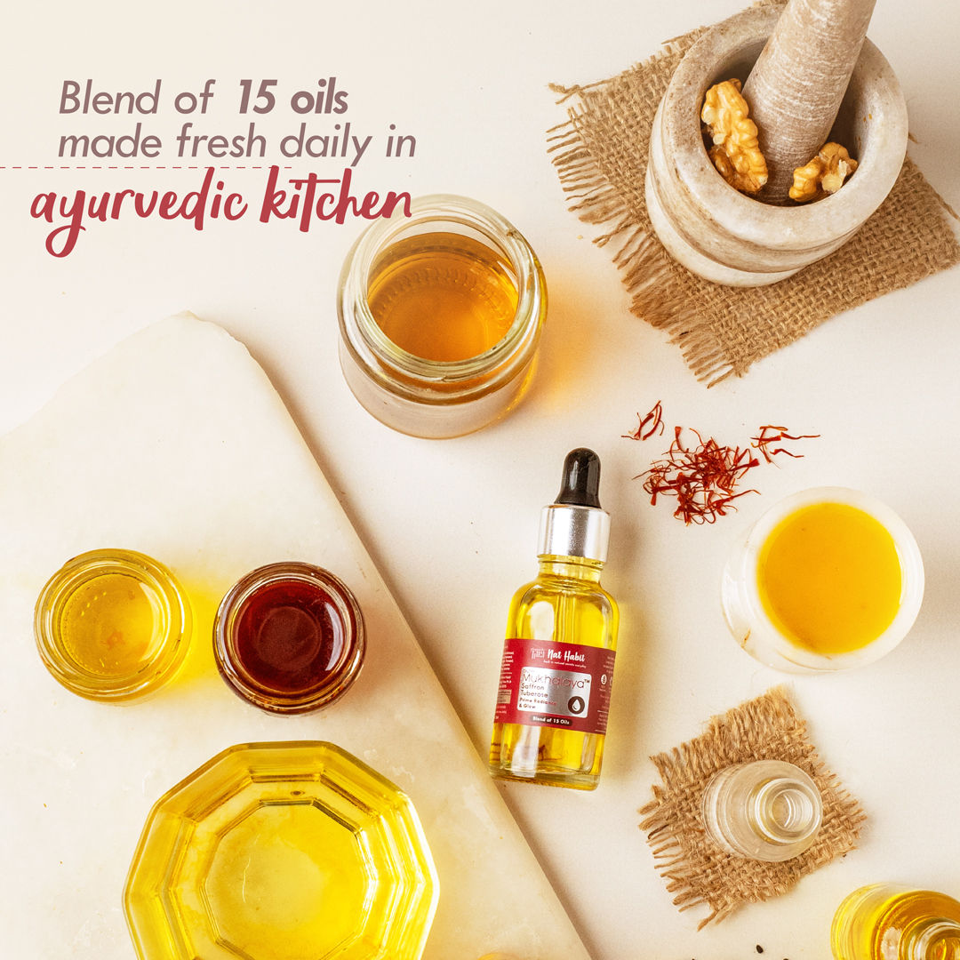 Pure Saffron Tuberose Face Oil For Glowing Skin, Radiance & Glow Facial Oil Mukhalaya