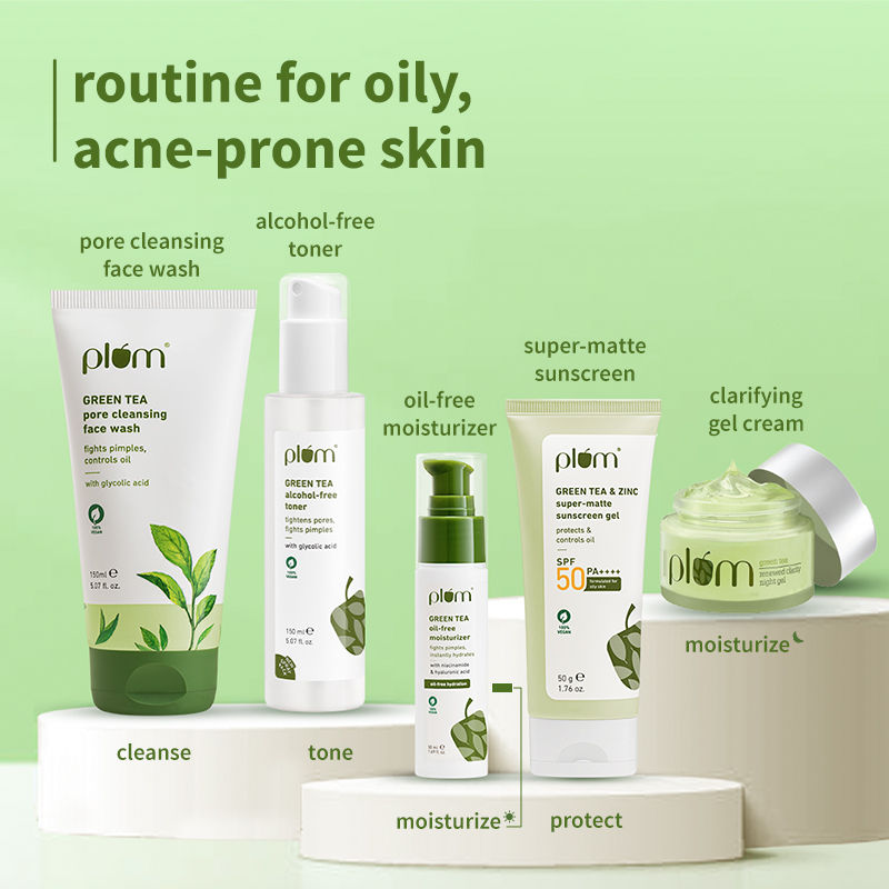 Green Tea Oil-Free Moisturizer With Niacinamide For Oily, Acne Prone Skin