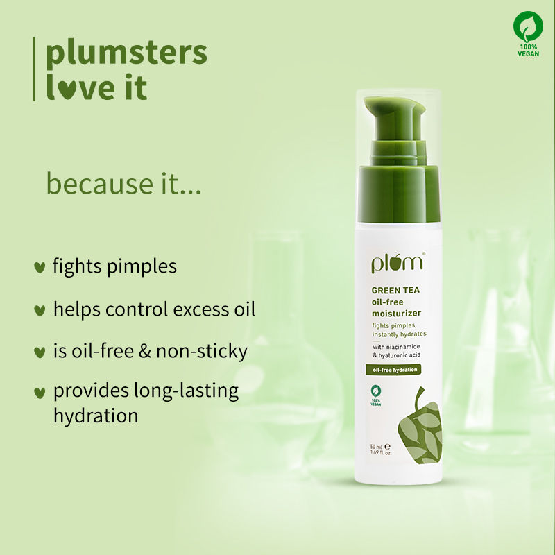 Green Tea Oil-Free Moisturizer With Niacinamide For Oily, Acne Prone Skin