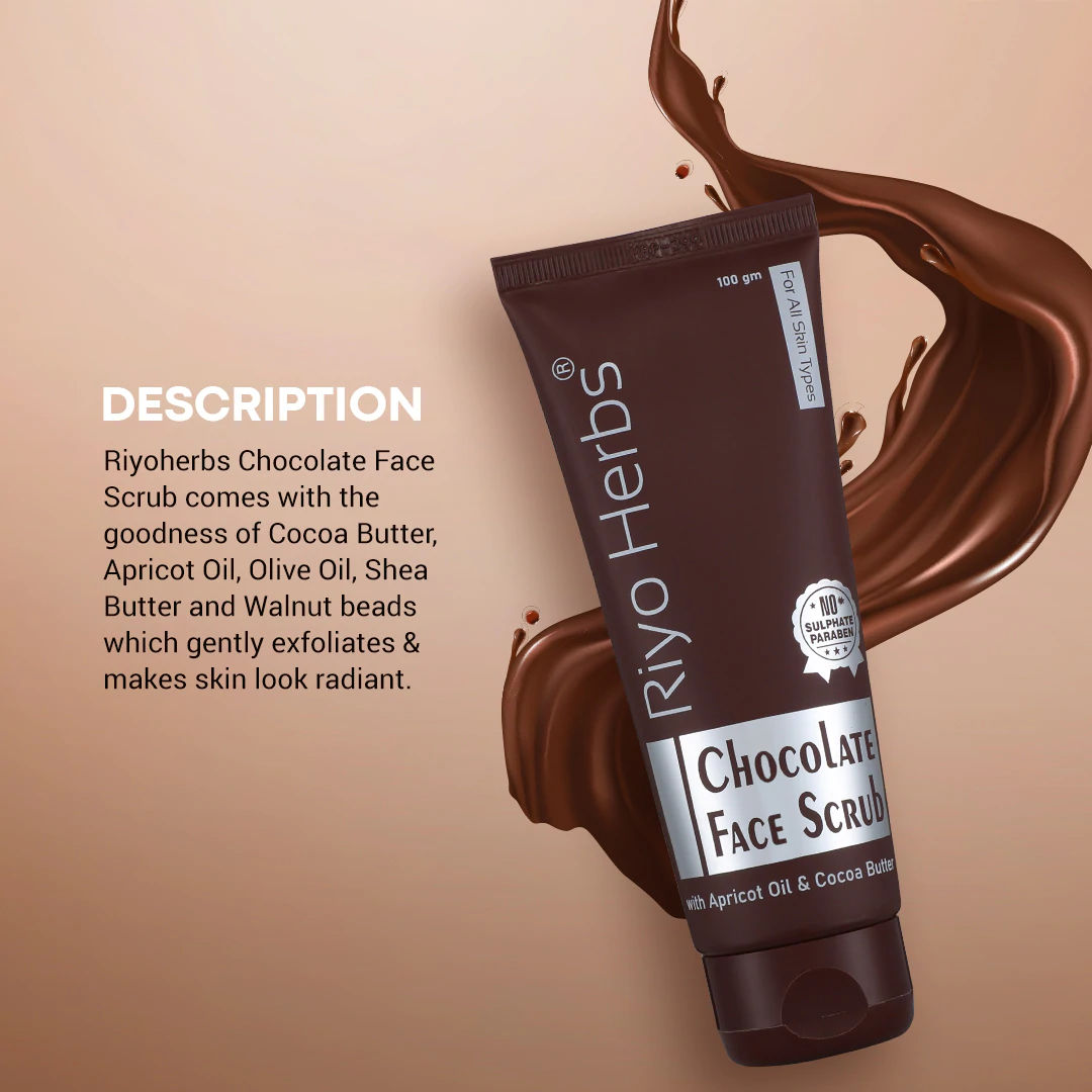Chocolate Face Scrub with Cocoa Butter helps Dark Spots Reduction