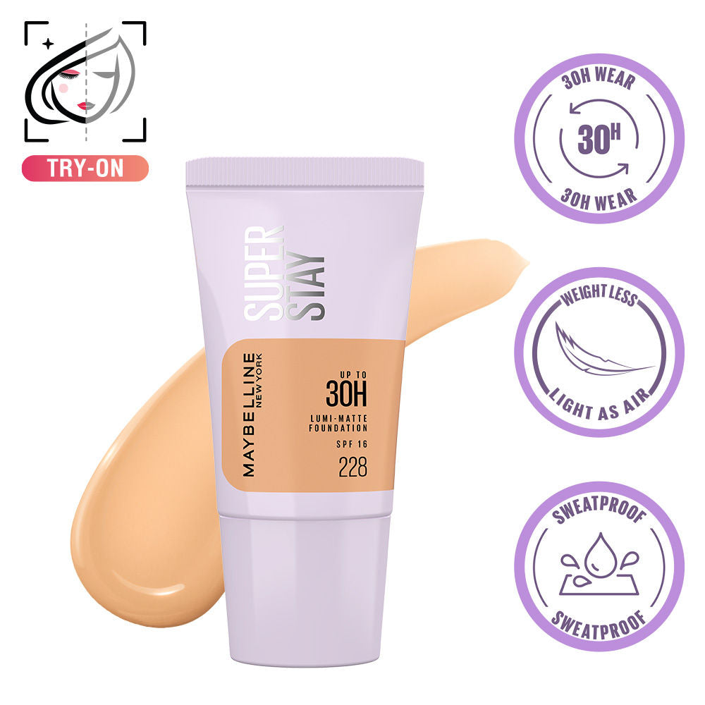 Super Stay Lumi-Matte Foundation-30Hr Wear-Lightweight-Normal-Dry Skin