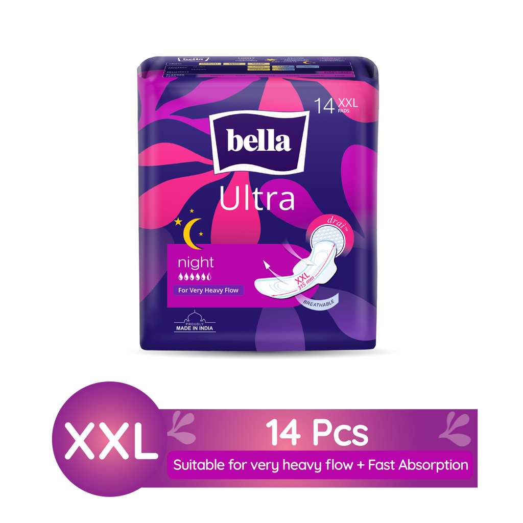 Ultra Thin Night Drai Sanitary Pads, Breathable & Suitable for Very Heavy Flow (14Pcs)
