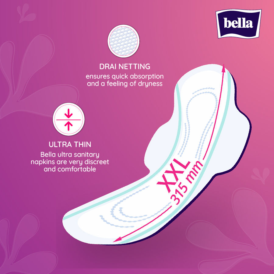 Ultra Thin Night Drai Sanitary Pads, Breathable & Suitable for Very Heavy Flow (14Pcs)
