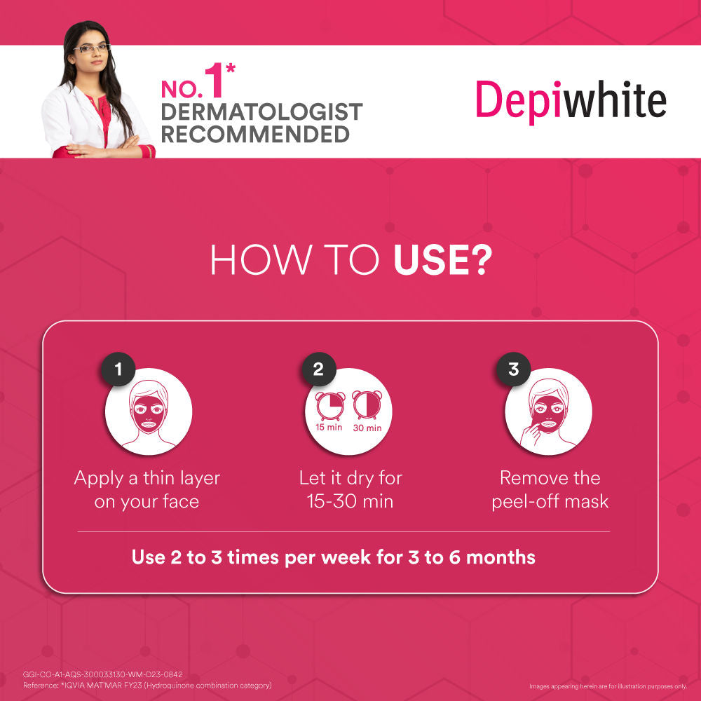 Dr. Reddy's Depiwhite Peel Off Masque, Glow Boost-Visible Brightness, Kojic Acid Vitamin C