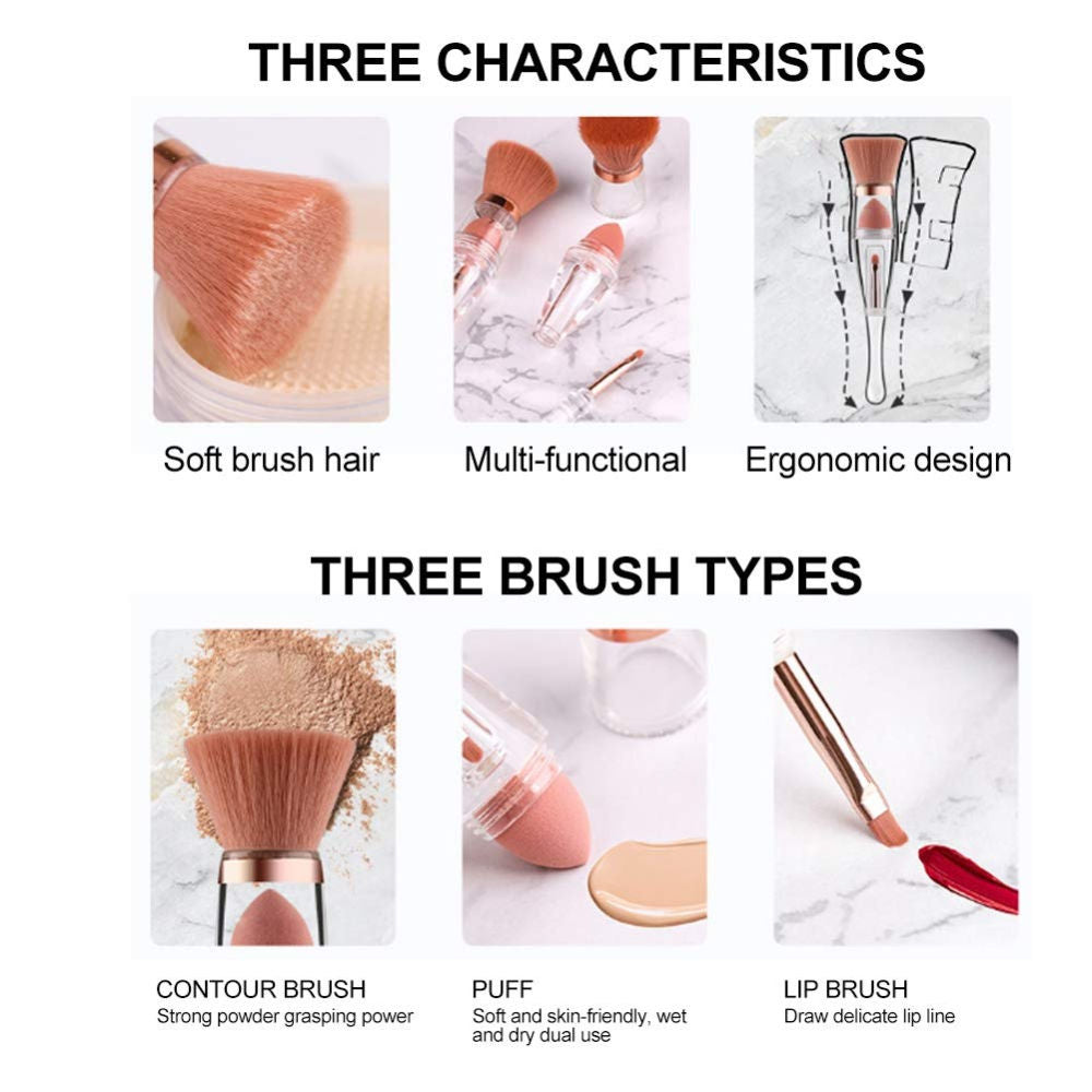 3 In 1 Makeup Brush