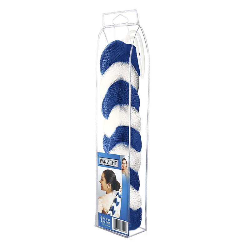 Shower Sponge 9 Knots Rope - Blue & White