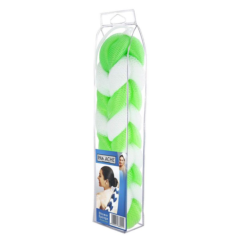 Shower Sponge 9 Knots Rope - Green & White