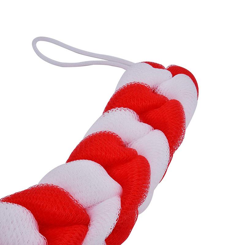 Shower Sponge 9 Knots Rope - Red & White