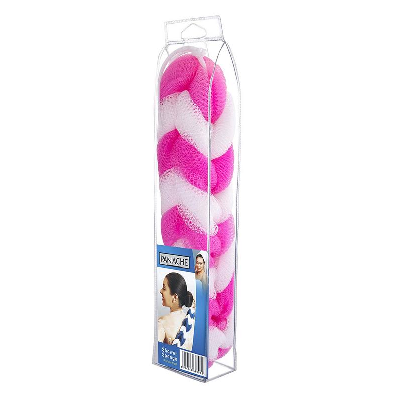 Shower Sponge 9 Knots Rope - Pink & White