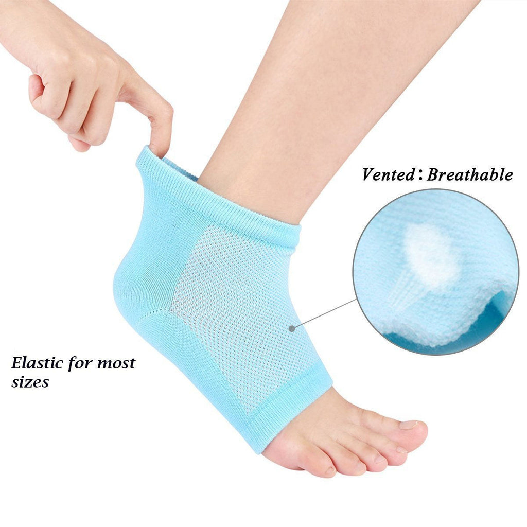 Gel Heel Socks For Dry Hard Crack & Pain Relief Heel Support With Open Toe