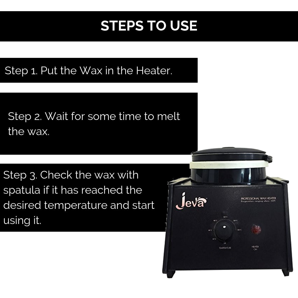 Single Wax Heater - Black Metal Professional Wax Warmer for Smooth Hair Removal